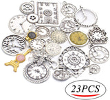 20pcs Mixed Antique Charms Alloy Clock Watch Gear Steampunk Pendants