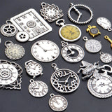 20pcs Mixed Antique Charms Alloy Clock Watch Gear Steampunk Pendants