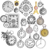 20pcs Mixed Antique Charms Alloy Clock Watch Gear Steampunk Pendants