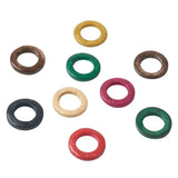 20pcs Mixed Dyed Wood Hollow Beads Coconut Rings Jewelry Findings