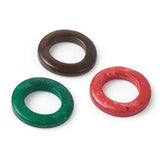 20pcs Mixed Dyed Wood Hollow Beads Coconut Rings Jewelry Findings