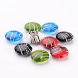 20pcs Mixed Flat Round Sand Lampwork Beads for Jewelry Making