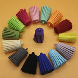 20pc Mixed Suede Tassel Keychain Charms 30mm