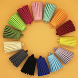 20pc Mixed Suede Tassel Keychain Charms 30mm