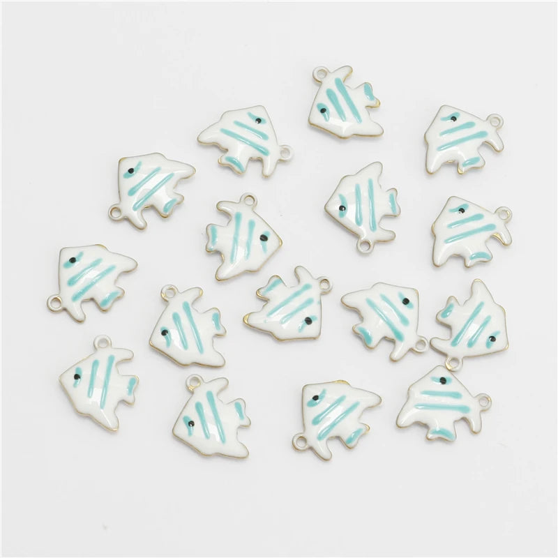 20pcs Double Faced Angelfish Charms Pendants DIY Findings Jewelry