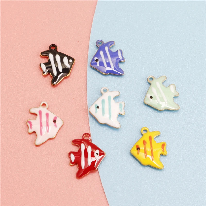 20pcs Double Faced Angelfish Charms Pendants DIY Findings Jewelry