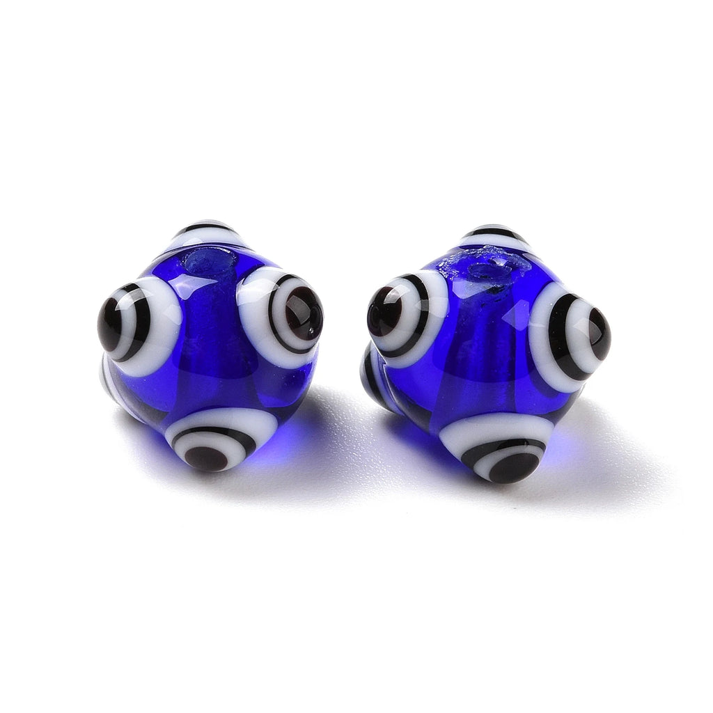 20pcs Multicolor Six Eyes Evil Eye Lampwork Beads for Jewelry Making