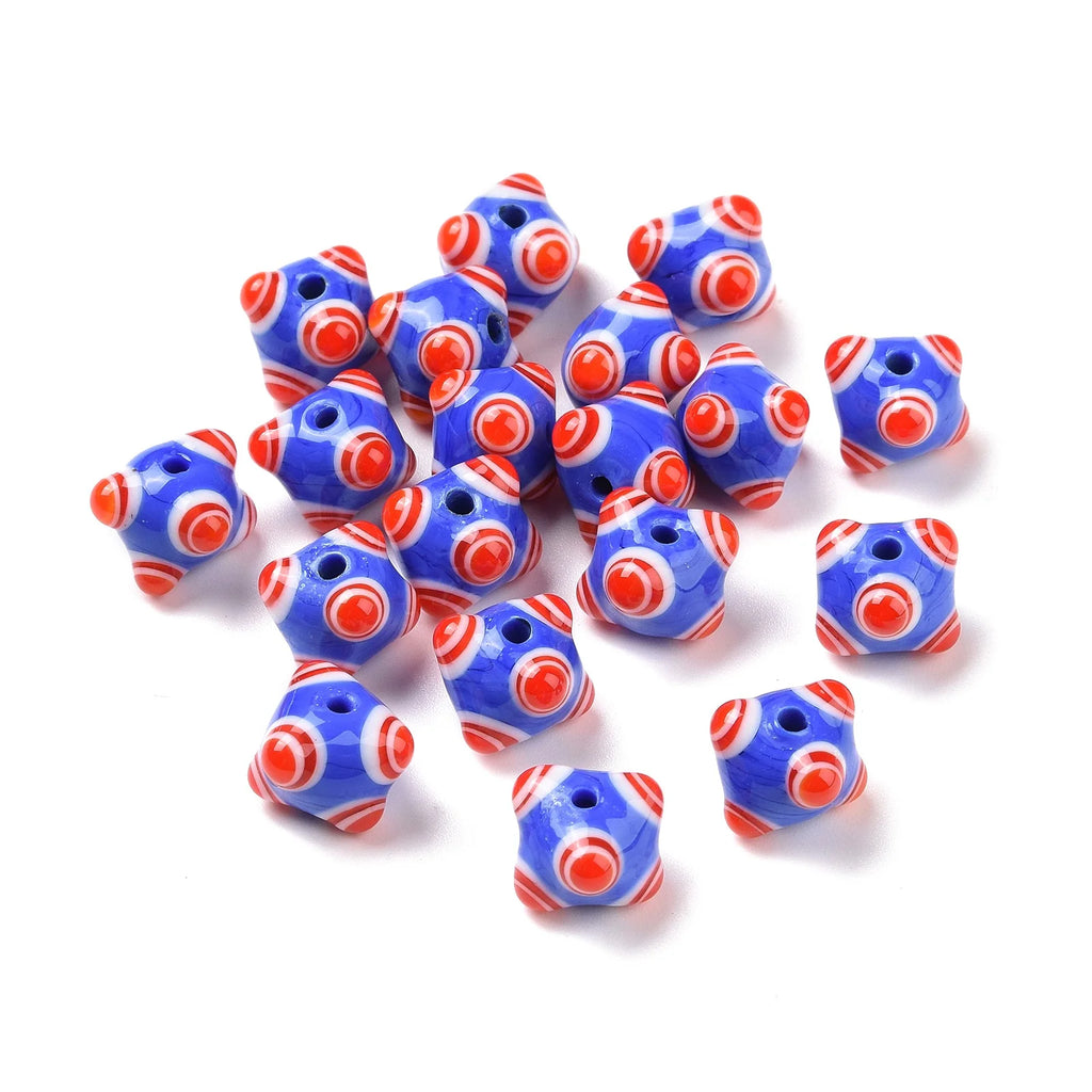 20pcs Multicolor Six Eyes Evil Eye Lampwork Beads for Jewelry Making
