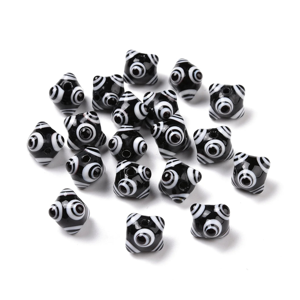 20pcs Multicolor Six Eyes Evil Eye Lampwork Beads for Jewelry Making