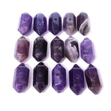 20pcs Amethysts Crystal Stone Pendant 25x10mm DIY Jewelry Making