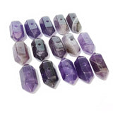 20pcs Amethysts Crystal Stone Pendant 25x10mm DIY Jewelry Making