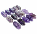20pcs Amethysts Crystal Stone Pendant 25x10mm DIY Jewelry Making