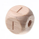 20pcs Natural Beech Wood Letter Beads A-Z for Baby Teether Chewing