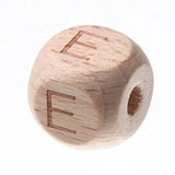 20pcs Natural Beech Wood Letter Beads A-Z for Baby Teether Chewing