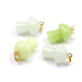20pcs Natural Crystal Stone Mushroom Pendants 20x15mm