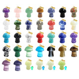 20pcs Natural Crystal Stone Mushroom Pendants 20x15mm