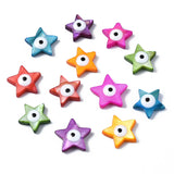 20pcs Enamel Eye Shell Beads Glossy for DIY Summer Jewelry