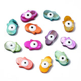20pcs Enamel Eye Shell Beads Glossy for DIY Summer Jewelry