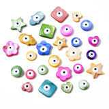20pcs Enamel Eye Shell Beads Glossy for DIY Summer Jewelry