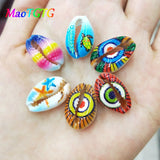 20pcs Natural Painted Shell Beads DIY Jewelry Charm Necklace Bracelet Multicolor