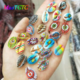 20pcs Natural Painted Shell Beads DIY Jewelry Charm Necklace Bracelet Multicolor
