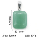 20pcs Natural Stone Pendant 20mm Rectangle Agates Quartz Crystal Charms DIY Bead