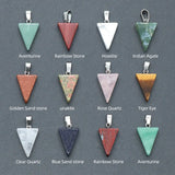 20pcs Natural Stone Pendant 20mm Triangle Polished Agates Quartz Crystal Charms