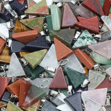 20pcs Natural Stone Pendant 20mm Triangle Polished Agates Quartz Crystal Charms