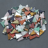 20pcs Natural Stone Pendant 20mm Triangle Polished Agates Quartz Crystal Charms
