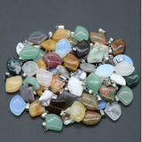 20pcs Natural Stone Pendant 22mm Fanshaped Agates Quartz Crystal Charms