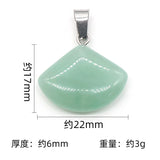 20pcs Natural Stone Pendant 22mm Fanshaped Agates Quartz Crystal Charms