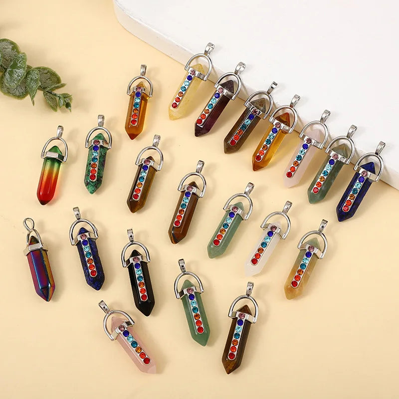 20pcs Natural Stone Quartz Charms for Earrings Necklace Jewelry Making