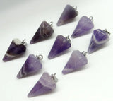 20pcs Natural Stone Pendulum Pendants for DIY Jewelry Making