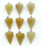20pcs Natural Stone Pendulum Pendants for DIY Jewelry Making