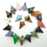 20pcs Natural Stone Pendulum Pendants for DIY Jewelry Making