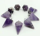 20pcs Natural Stone Pendulum Pendants for DIY Jewelry Making