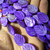 20pcs Leaf Shape Carved Shell Beads 15x20mm Mother of Pearl Women Bracelets