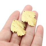 Raw Brass Leaf Charms Pendant for Jewelry Making - 20pcs