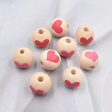 20pcs Heart-Shaped Wooden Beads 16mm Colorful Love Loose Beads