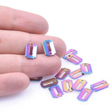 20pcs Rainbow Blade Charms Pendant for DIY Jewelry Making 12*8mm