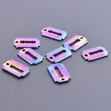 20pcs Rainbow Blade Charms Pendant for DIY Jewelry Making 12*8mm