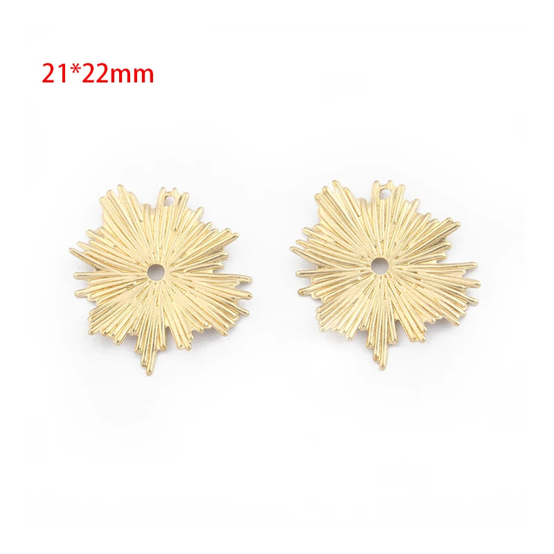 20pcs Raw Brass Leaf Charms Earrings Jewelry Findings