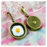 20pcs Vintage Alloy K Antique Bronze Pan Fried Egg Charms Pendant