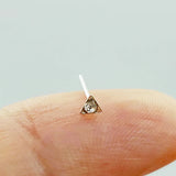 20pcs 925 Sterling Silver Triangle Nose Studs with Clear Crystal