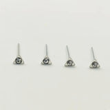 20pcs 925 Sterling Silver Triangle Nose Studs with Clear Crystal