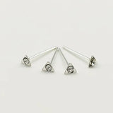 20pcs 925 Sterling Silver Triangle Nose Studs with Clear Crystal