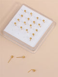 20pcs Nose Rings Studs Round Beads Body Piercing Jewelry Earrings
