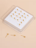 20pcs Nose Rings Studs Round Beads Body Piercing Jewelry Earrings