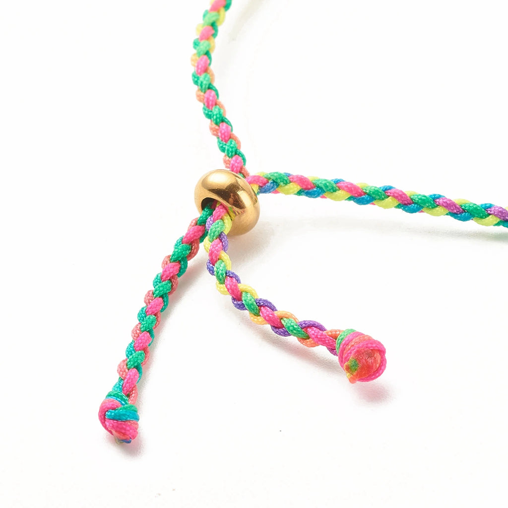 20pcs Colorful Nylon Thread Braided Bracelet Cord with Stopper Bead