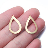 20pcs Brass Hollow Teardrop Charms Pendant Jewelry Making Supplies